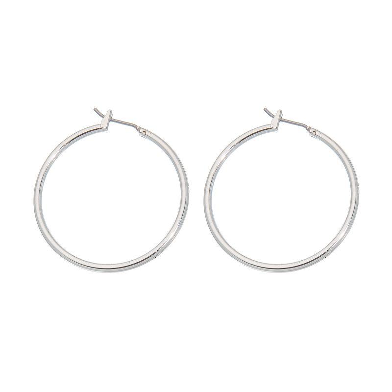 Napier® Silver Tone Hoop Earrings, Women's Product Image