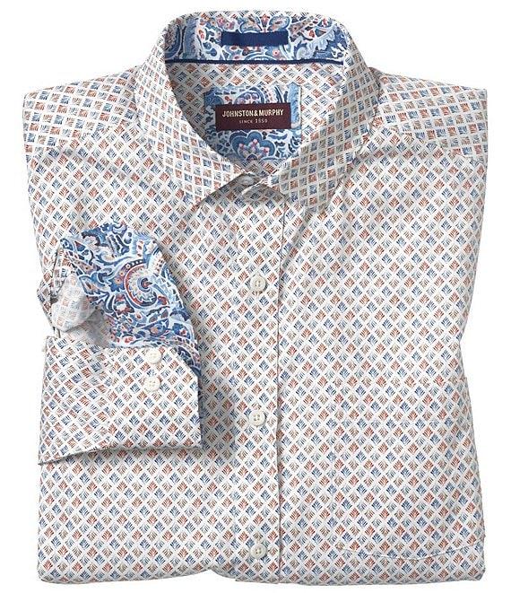 Johnston & Murphy Fan Print Long Sleeve Woven Shirt Product Image