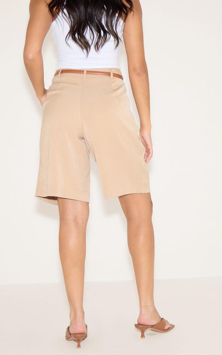 Stone Tailored Belted Long Shorts Product Image