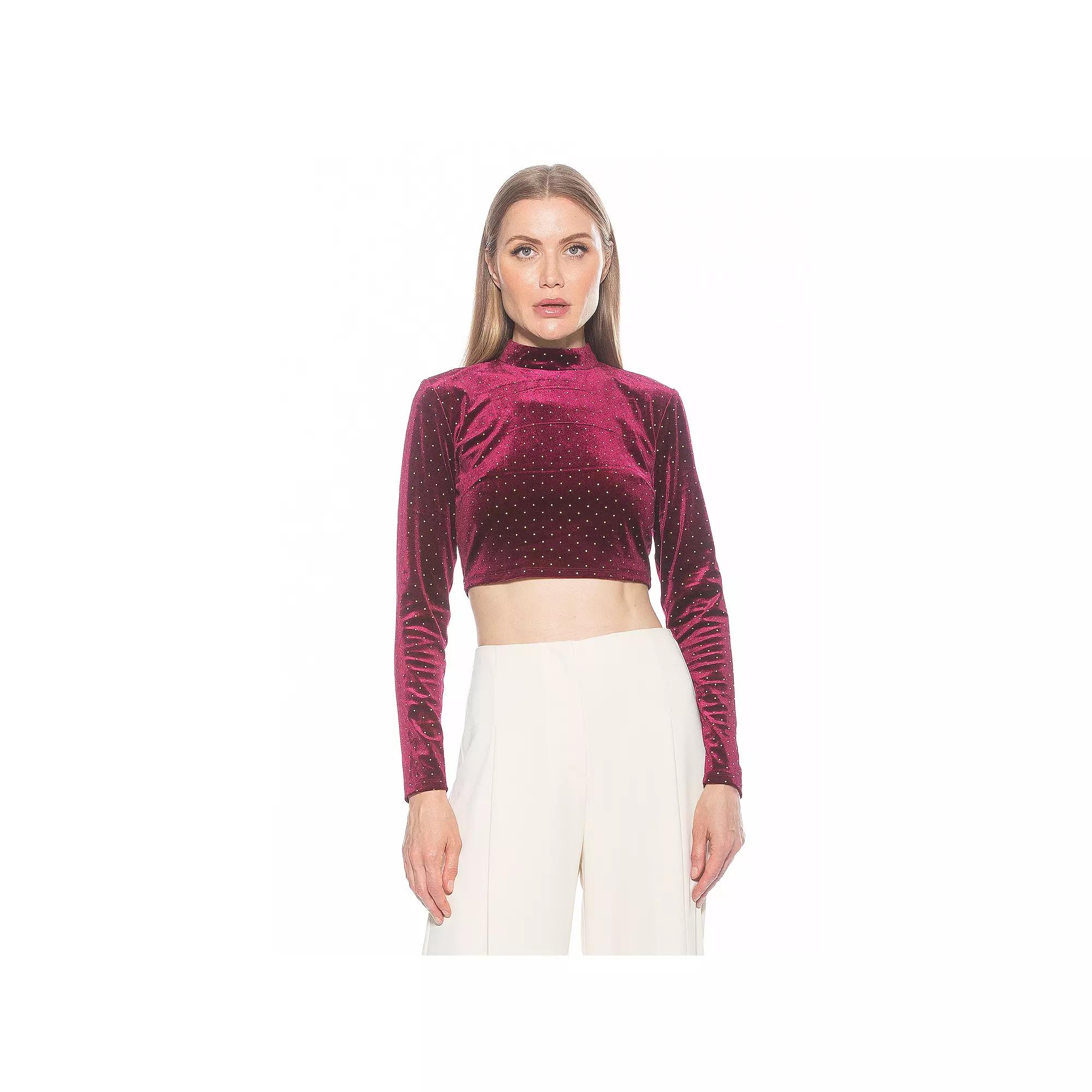 Women's ALEXIA ADMOR Ari Draped Mockneck Long Sleeve Top,  Product Image