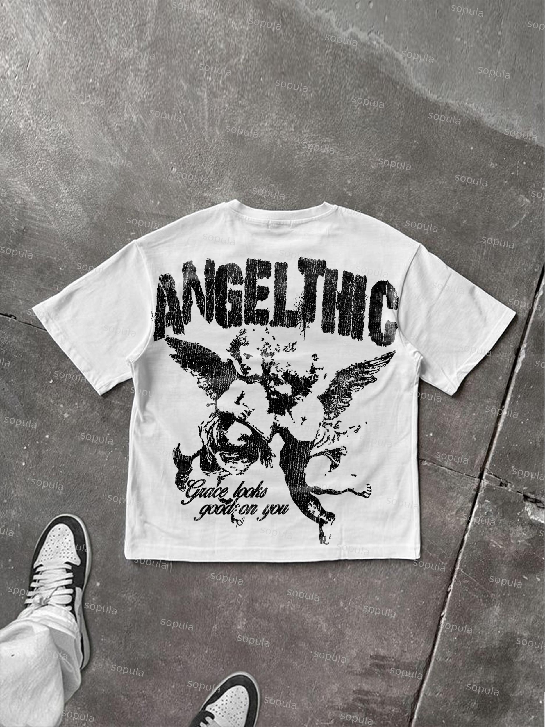 Angelthic Angel Playful Graphic Cotton T-shirt Product Image