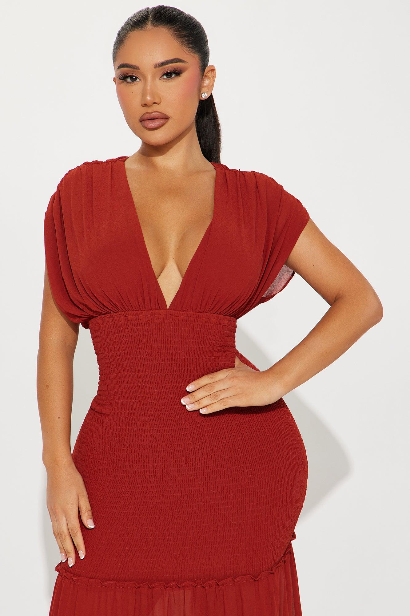 Sienna Chiffon Maxi Dress - Rust Product Image