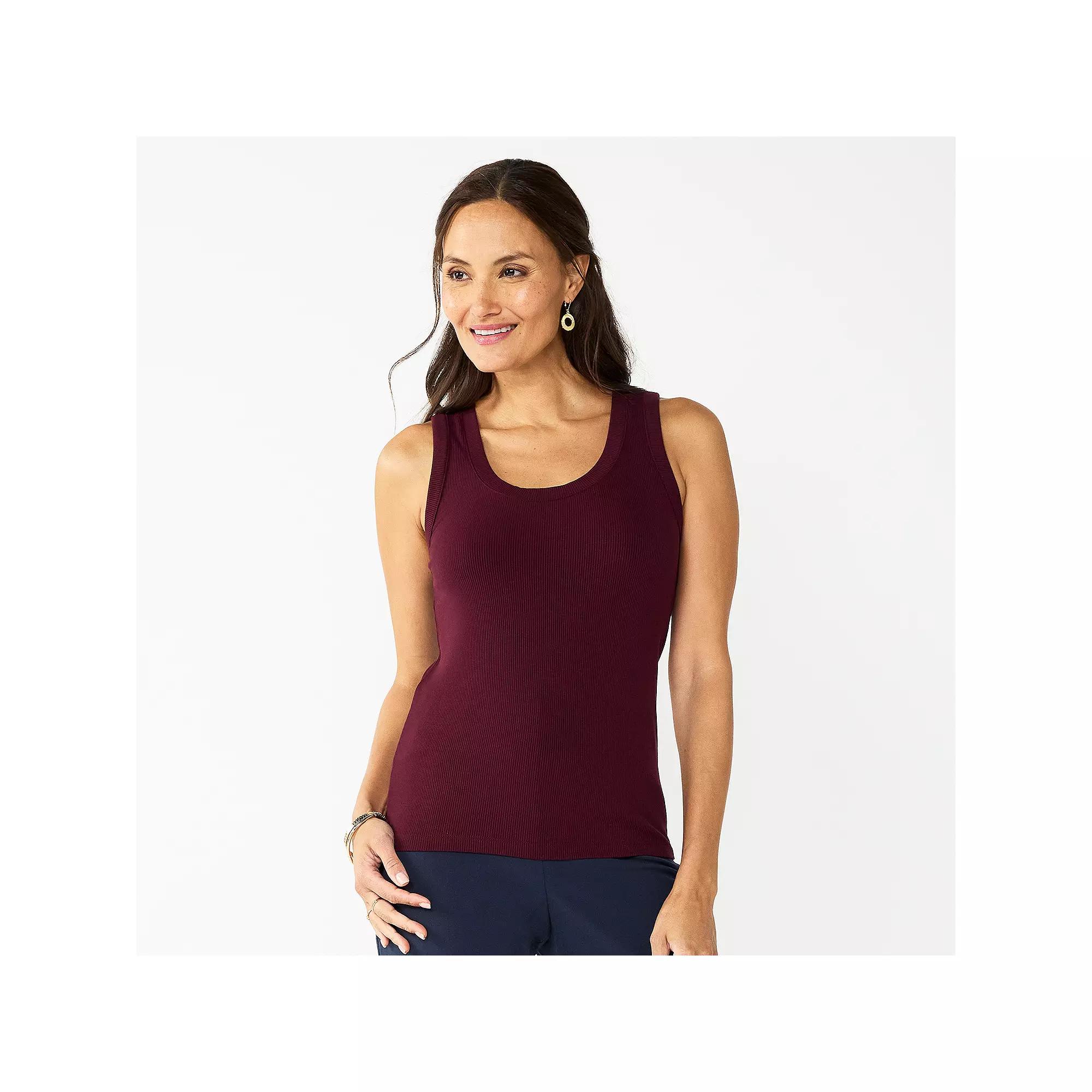 Women's Nine West Fitted Rib Tank Top,  Product Image