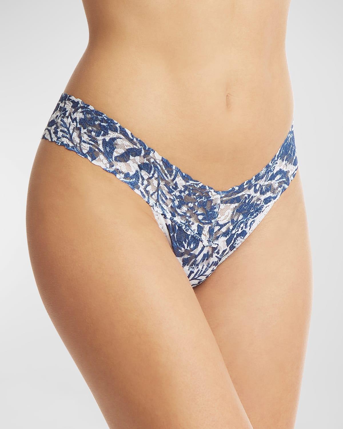 Signature Lace Low Rise Printed Thong Product Image
