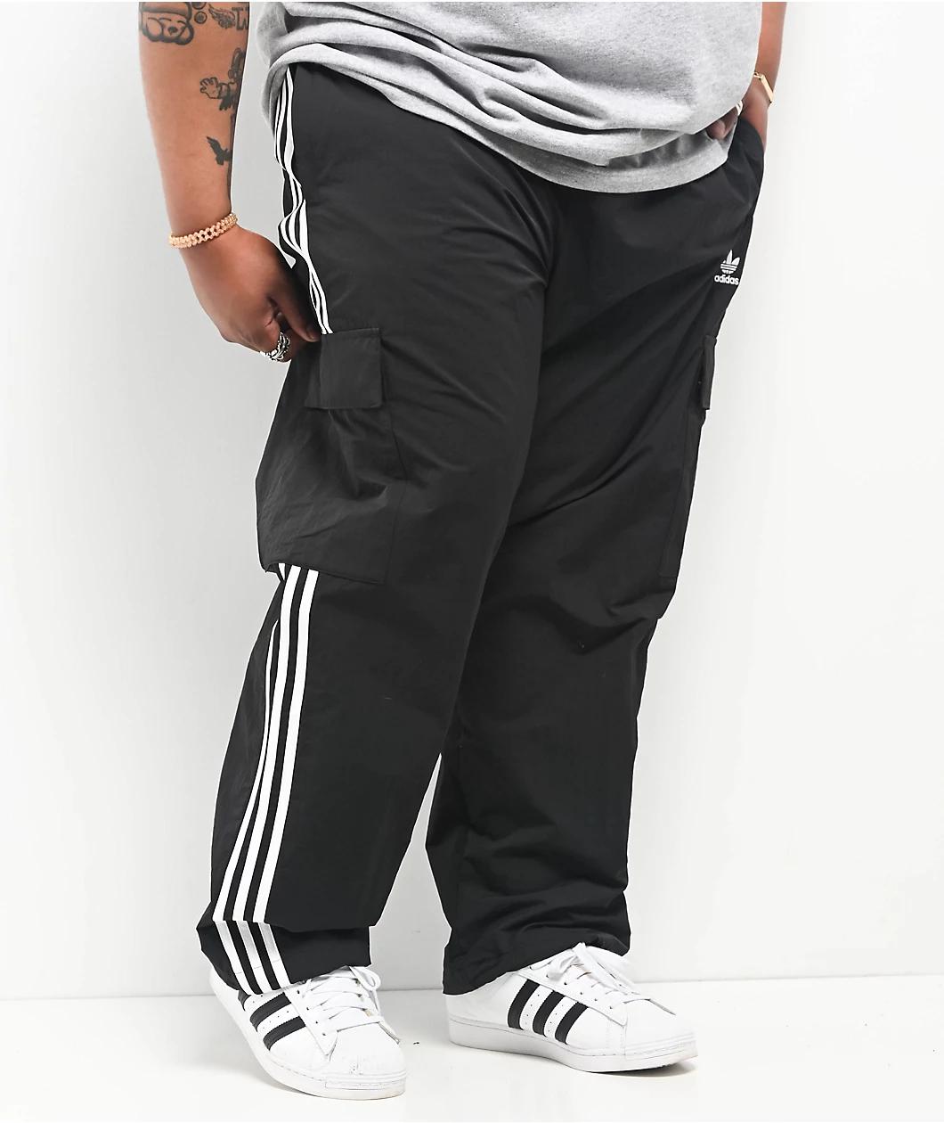 adidas adicolor 3-Stripe Black Cargo Pants Product Image