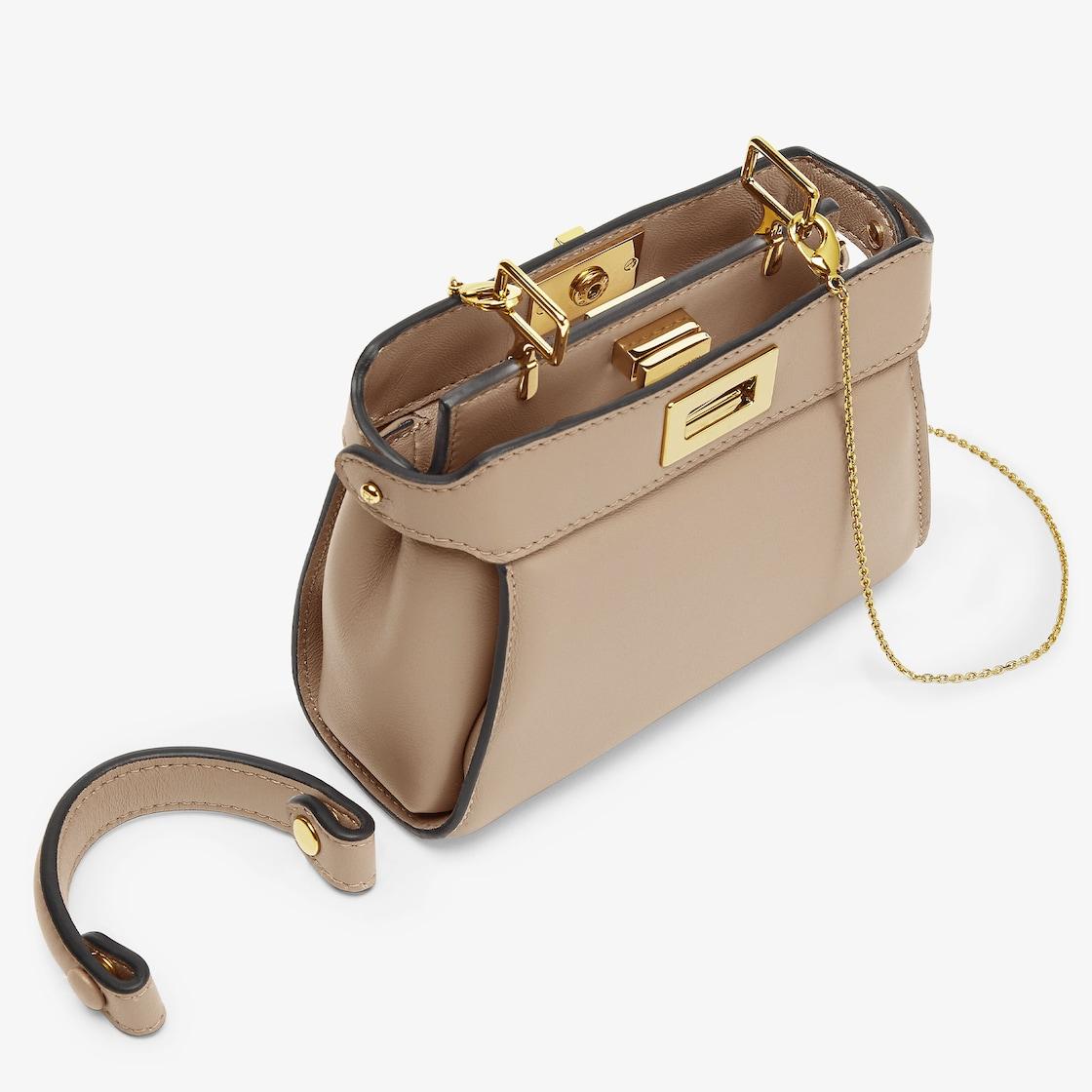 Nano PeekabooDove gray nappa leather miniature bag Product Image