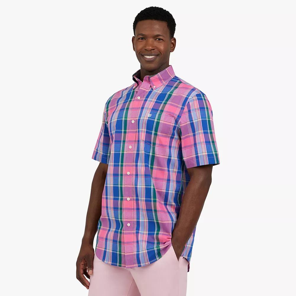 Men's Chaps Short Sleeve Button-Down Shirt, Size: XXL, Pink Product Image