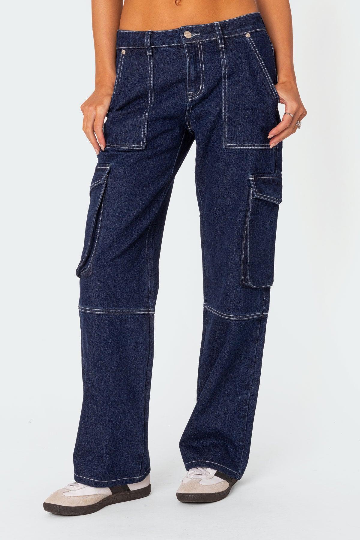 Alyssa Stitch Cargo Jeans Product Image