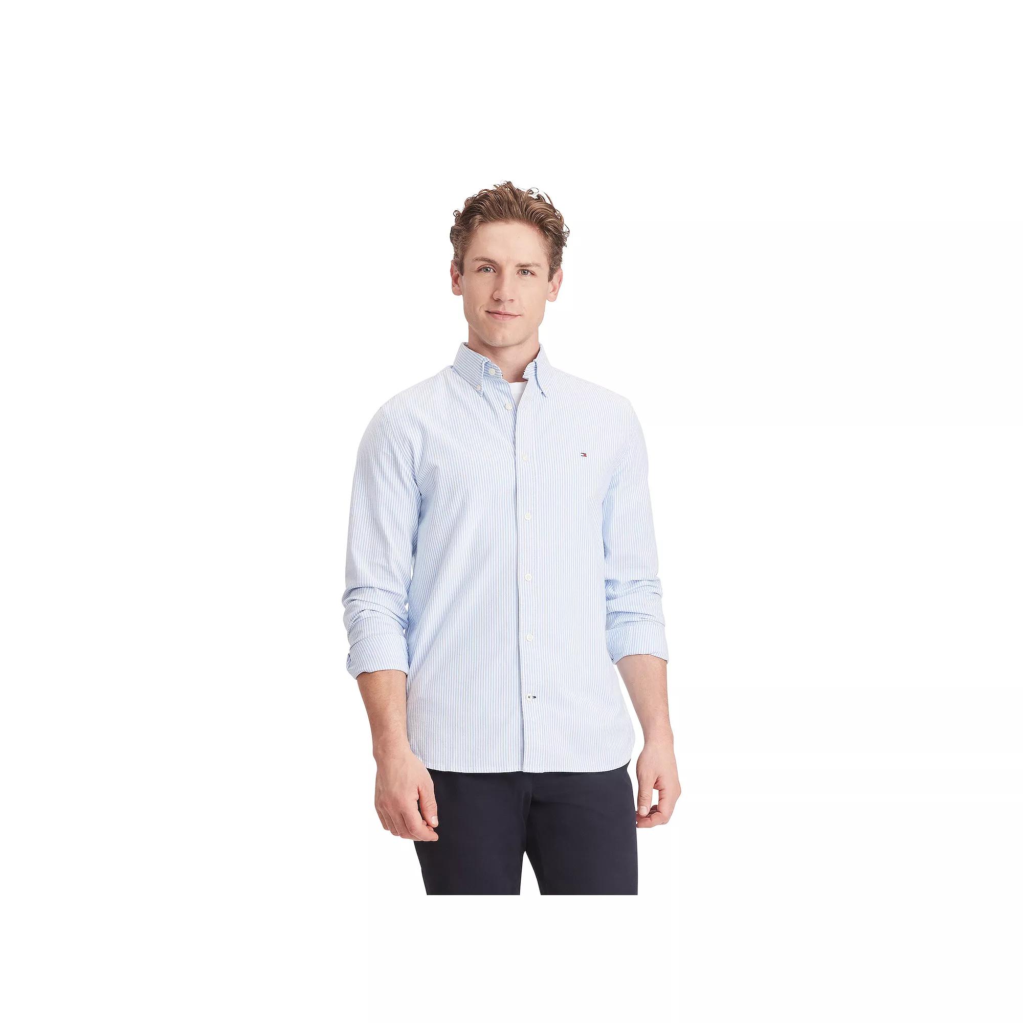 Men's Tommy Hilfiger Long Sleeve Striped Woven Shirt,  Product Image