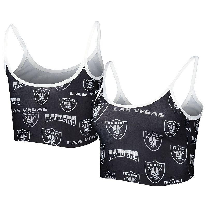 Women's Concepts Sport  Black Las Vegas Raiders Breakthrough Allover Knit Lounge Bralette, Size: Small, Lvr Black Product Image