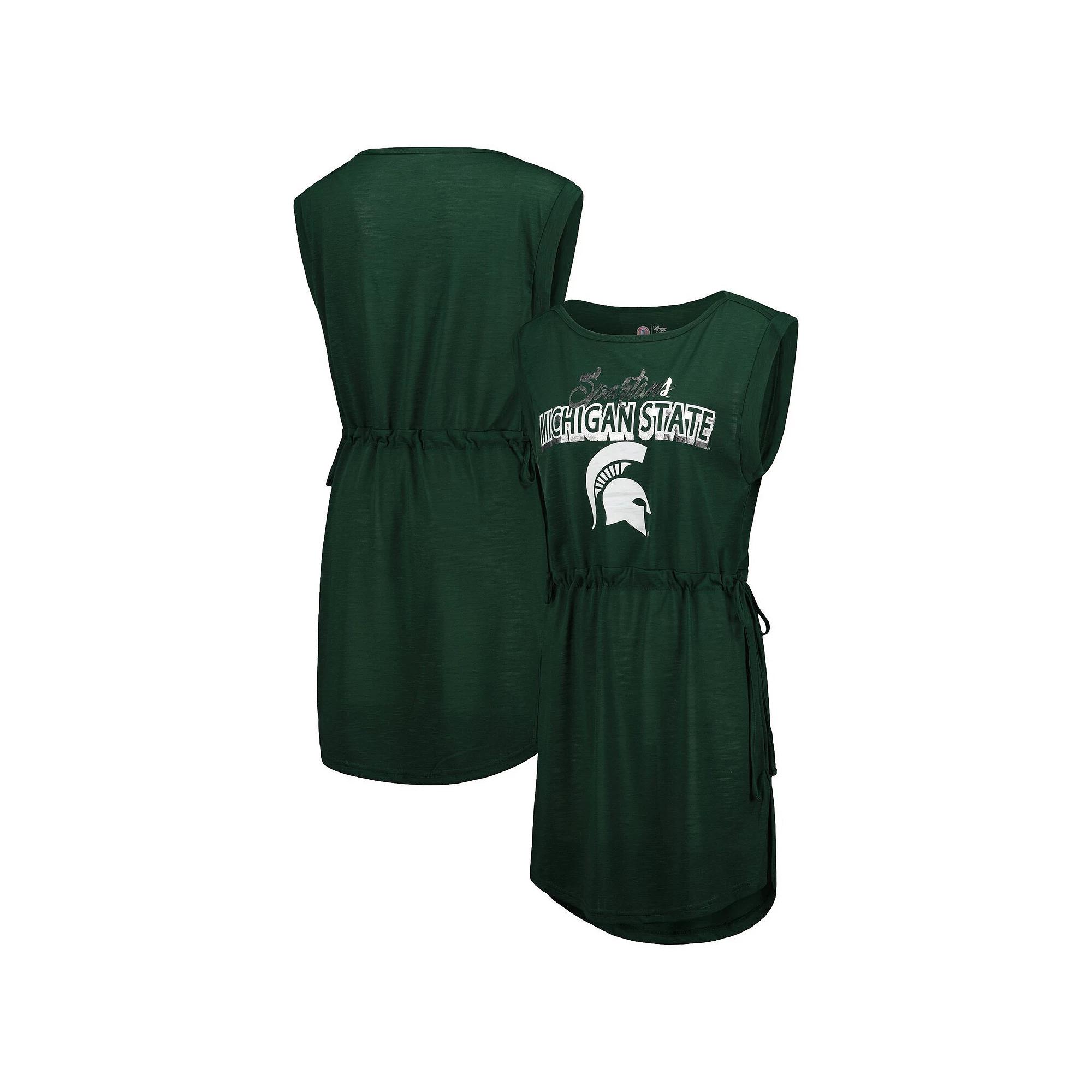 Women's G-III 4Her by Carl Banks Green Michigan State Spartans GOAT Swimsuit Cover-Up Dress,  Product Image