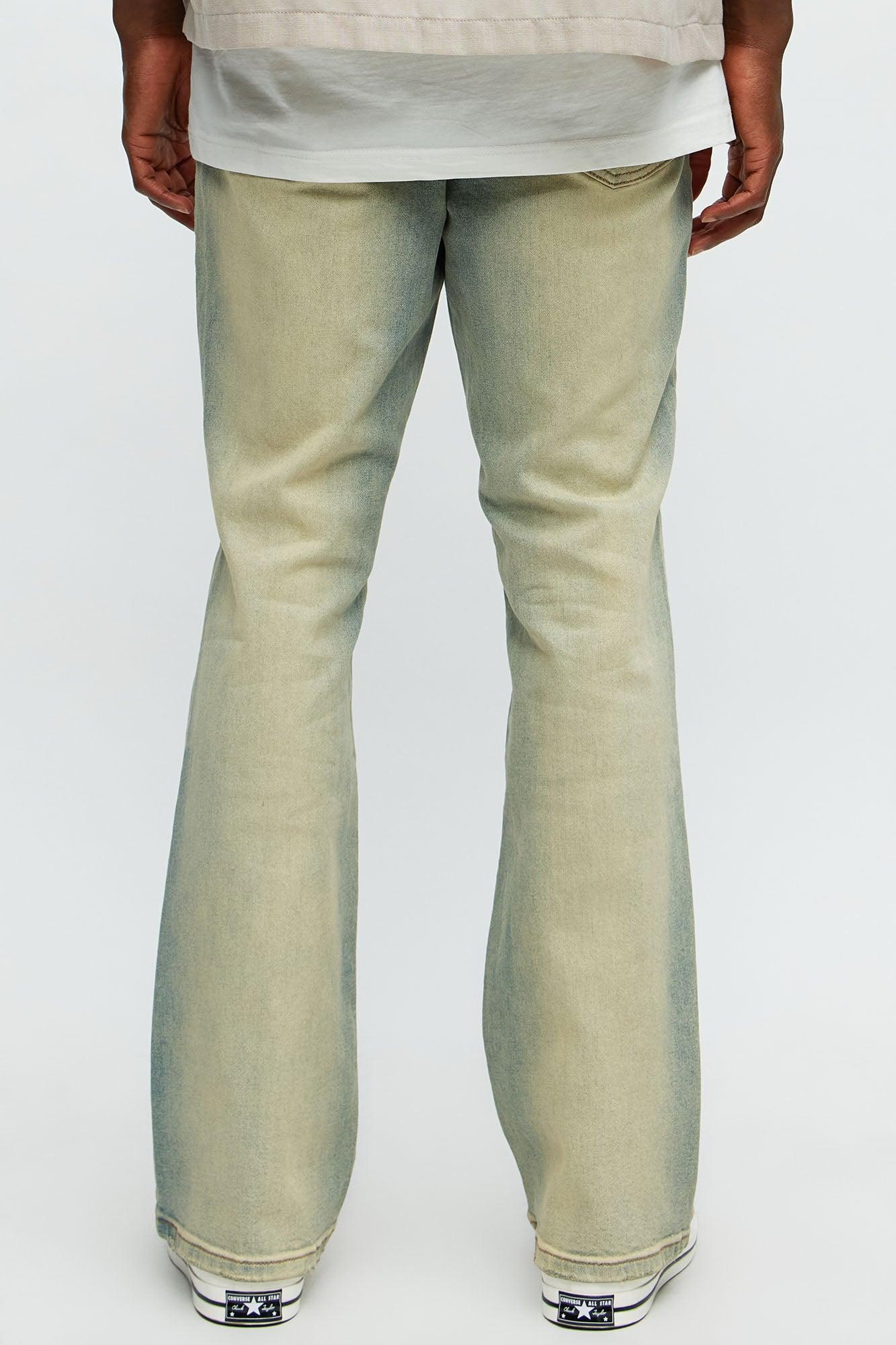 I Be Discreet Slim Flare Jeans - Vintage Blue Wash Product Image