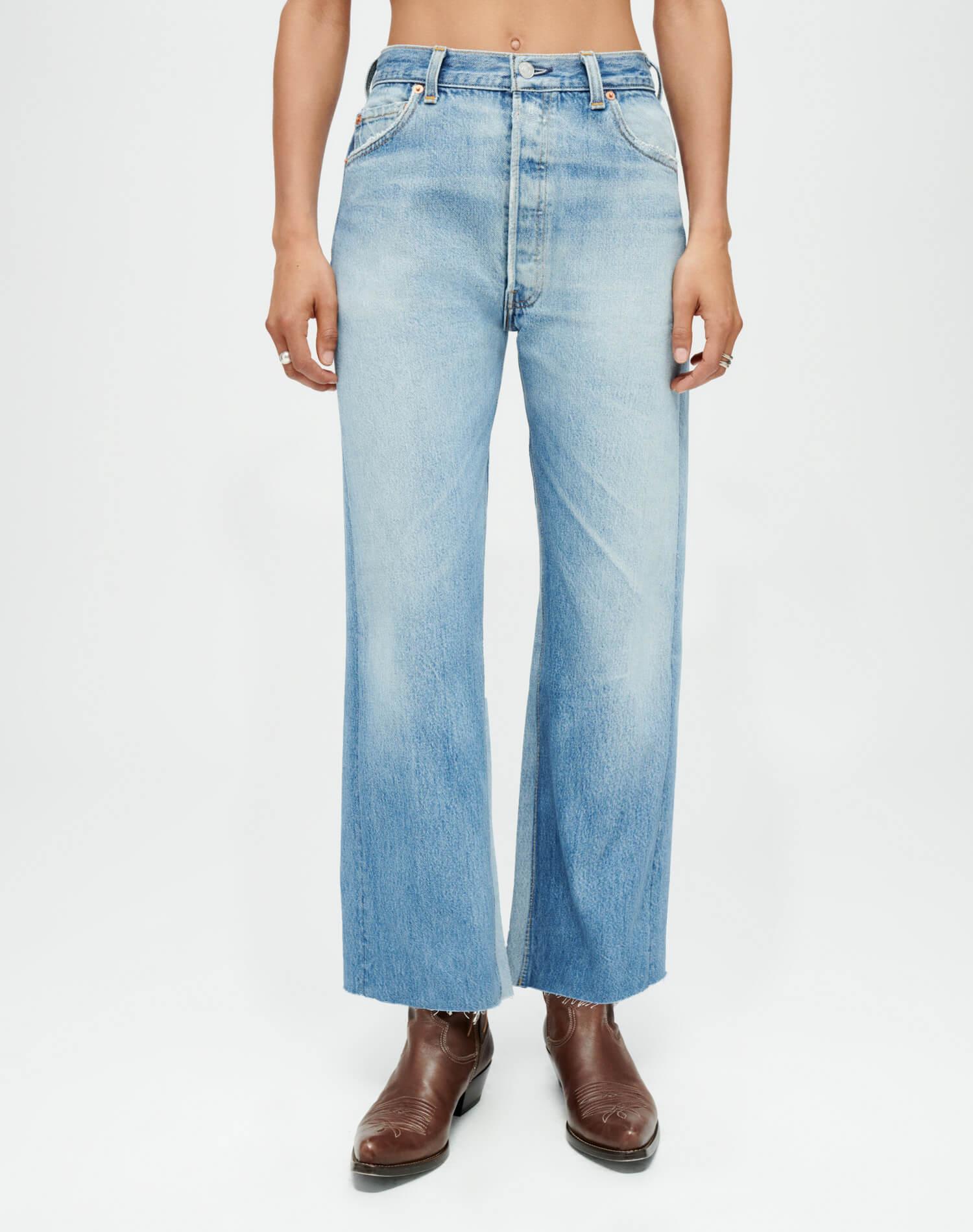 Levi's High Rise Wide Leg Crop - Indigo Female Product Image
