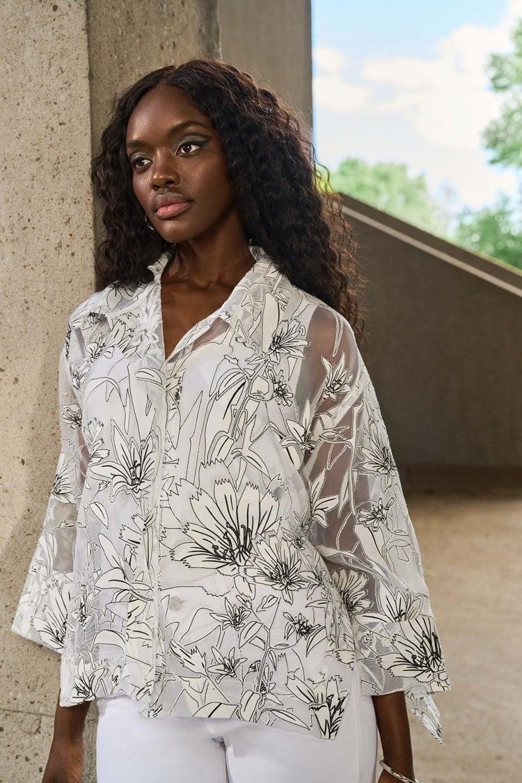 Organza Floral Print Cover-up Product Image