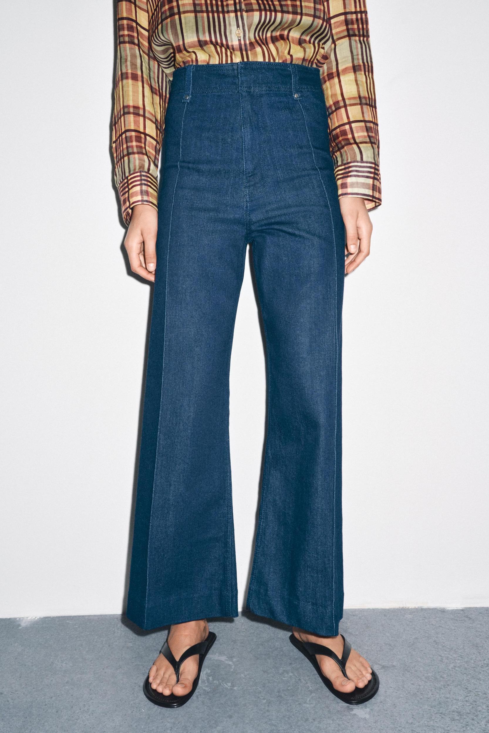 ZW COLLECTION TAILORED WIDE LEG HI-RISE JEANS Product Image