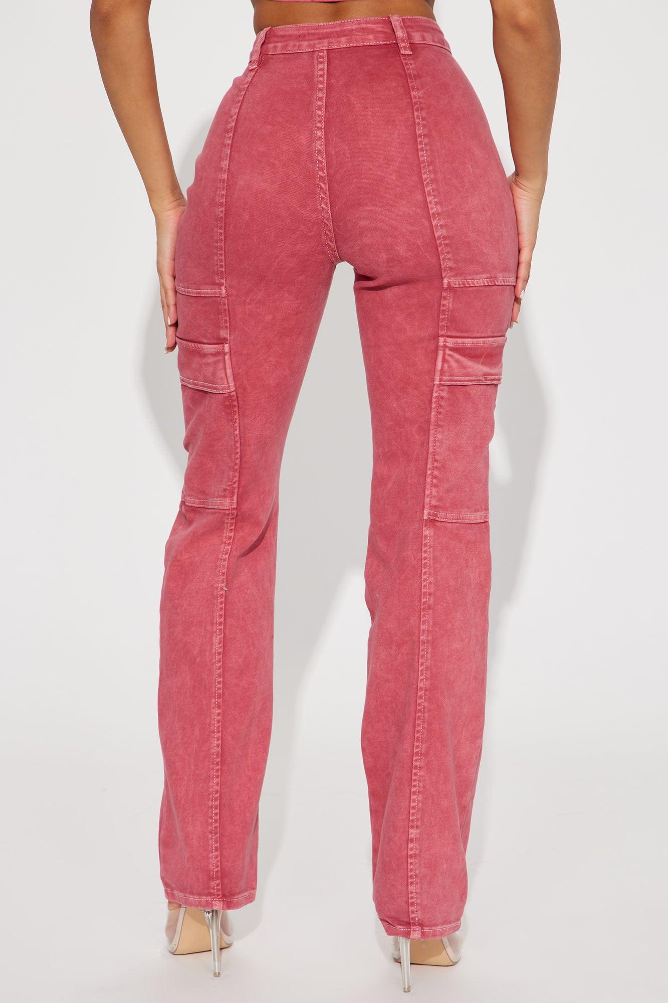 Step To It Stretch Utility Jeans - Red Product Image