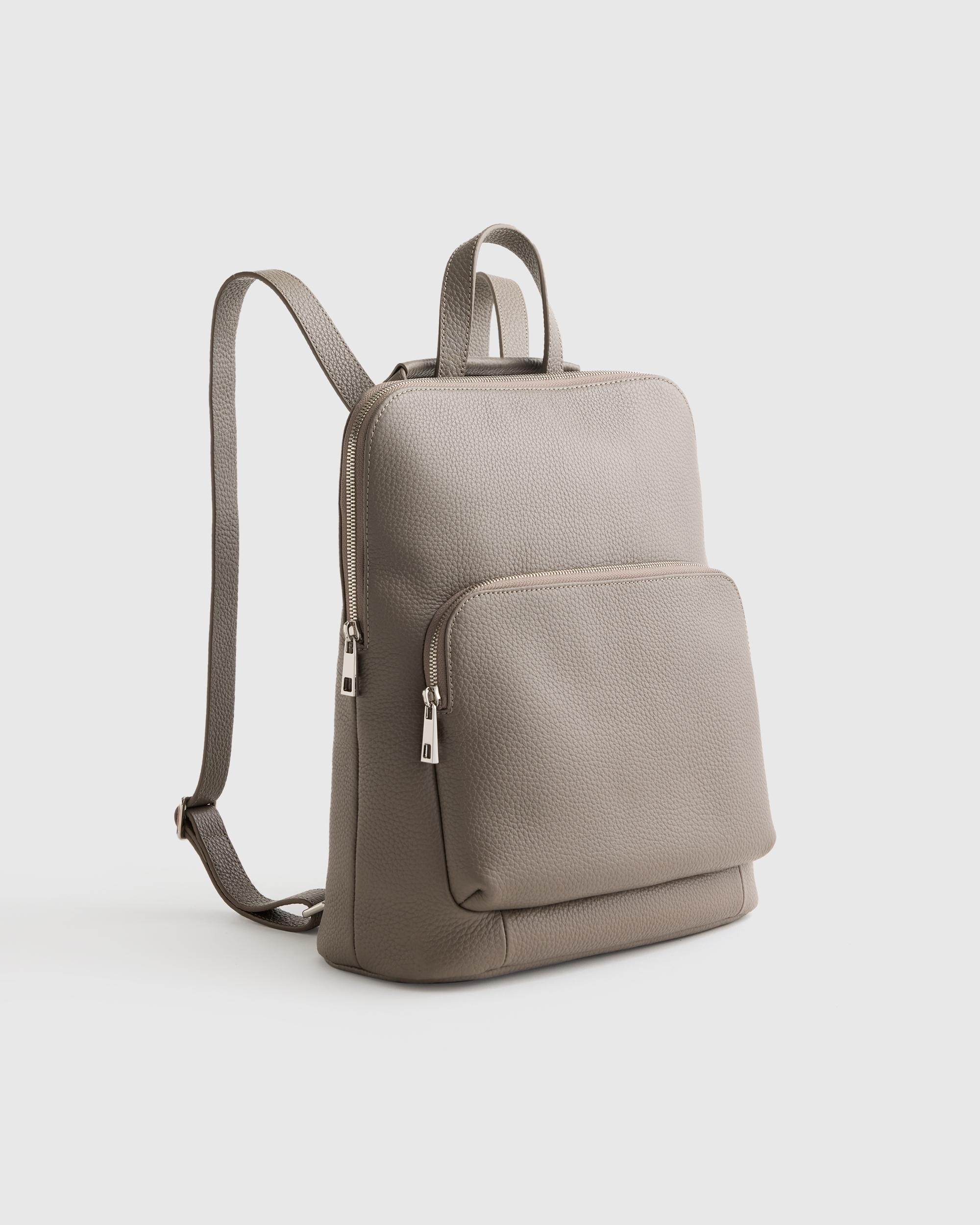 Quince | Women's Italian Leather Convertible Backpack in Mink Product Image