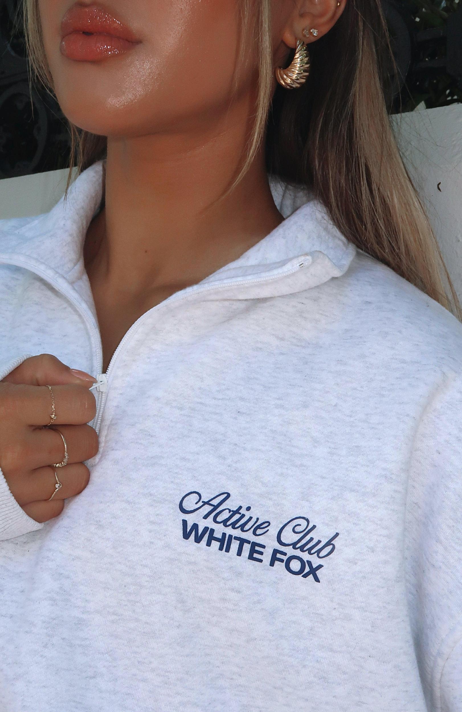 Active Club Quarter Zip Sweater Grey Marle Product Image