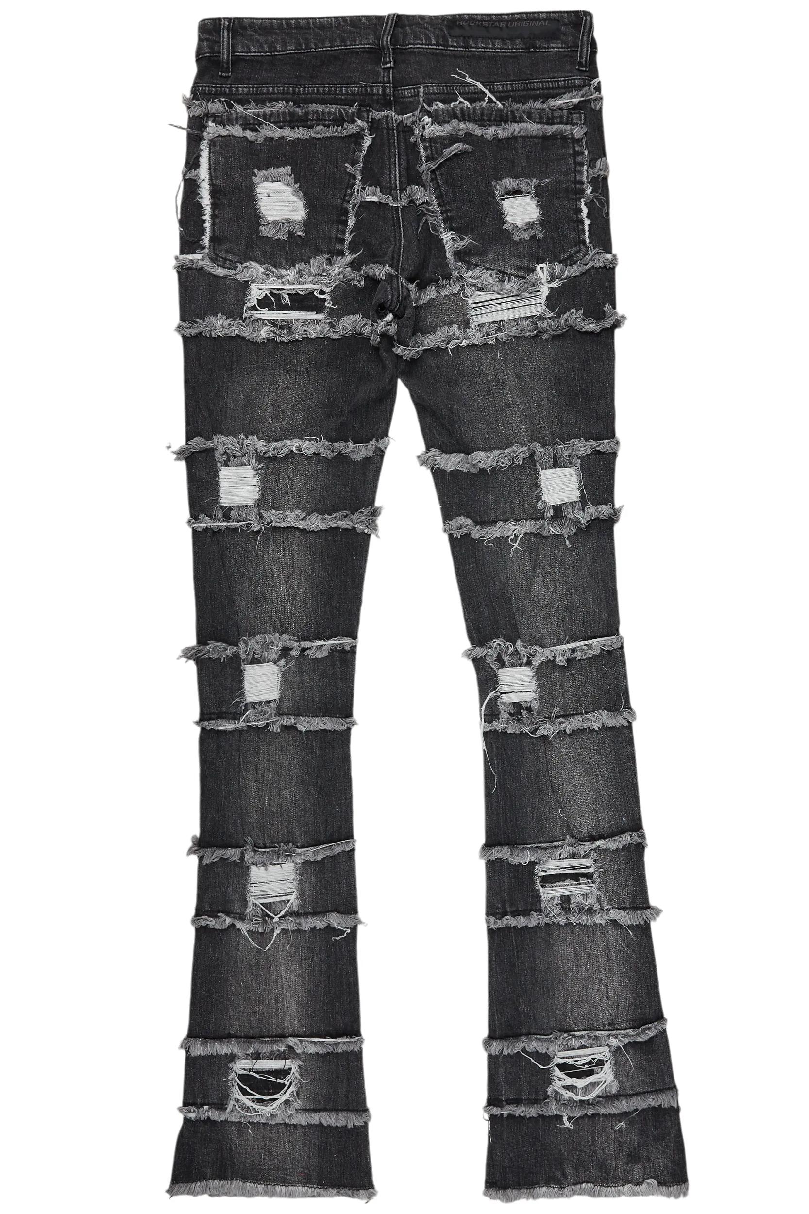 Sten Black Stacked Flare Jean Male Product Image