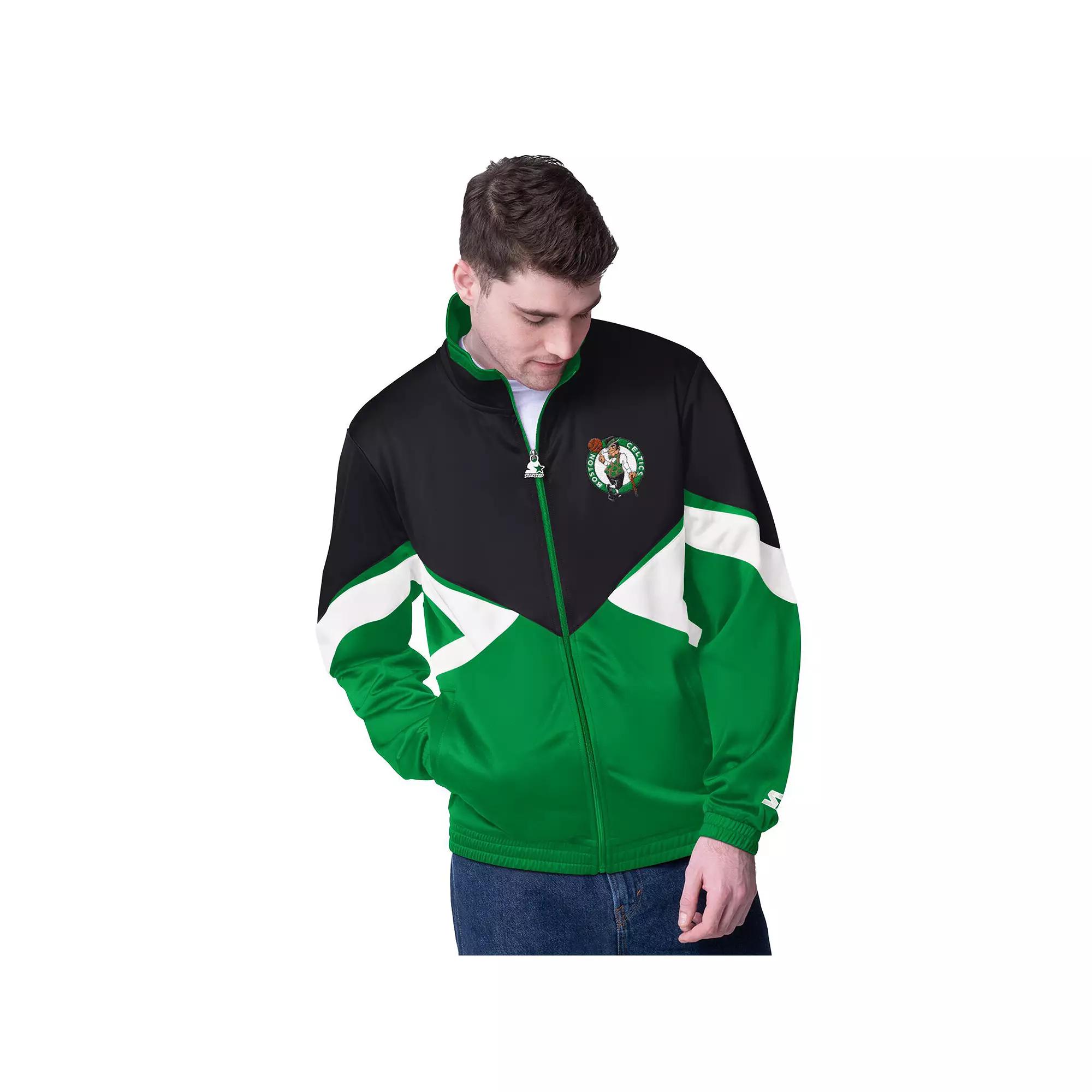 Men's Starter Black/Blue Orlando Magic Rush Applique Full-Zip Track Jacket, Size: 2XL, Mag Black Product Image