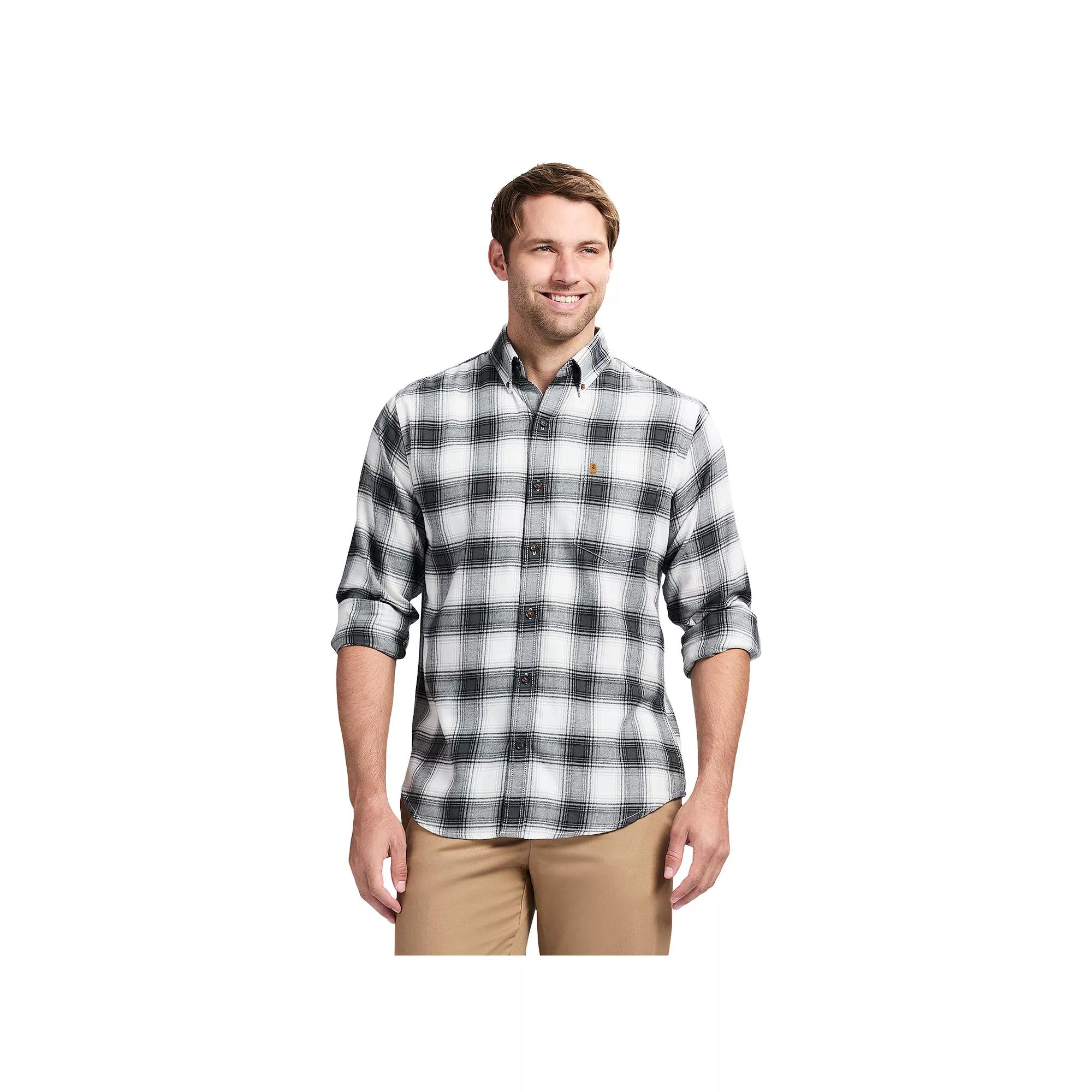 Men's IZOD Stratton Flannel Long Sleeve Button Down Shirt, Size: Small, Bijou Blue Product Image