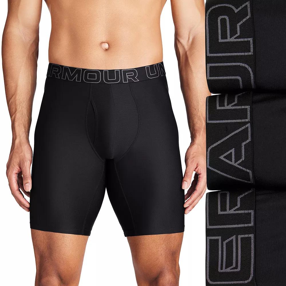 Men's Under Armour 3-pack Performance Tech 9-in. Long Leg Boxer Briefs,  Product Image