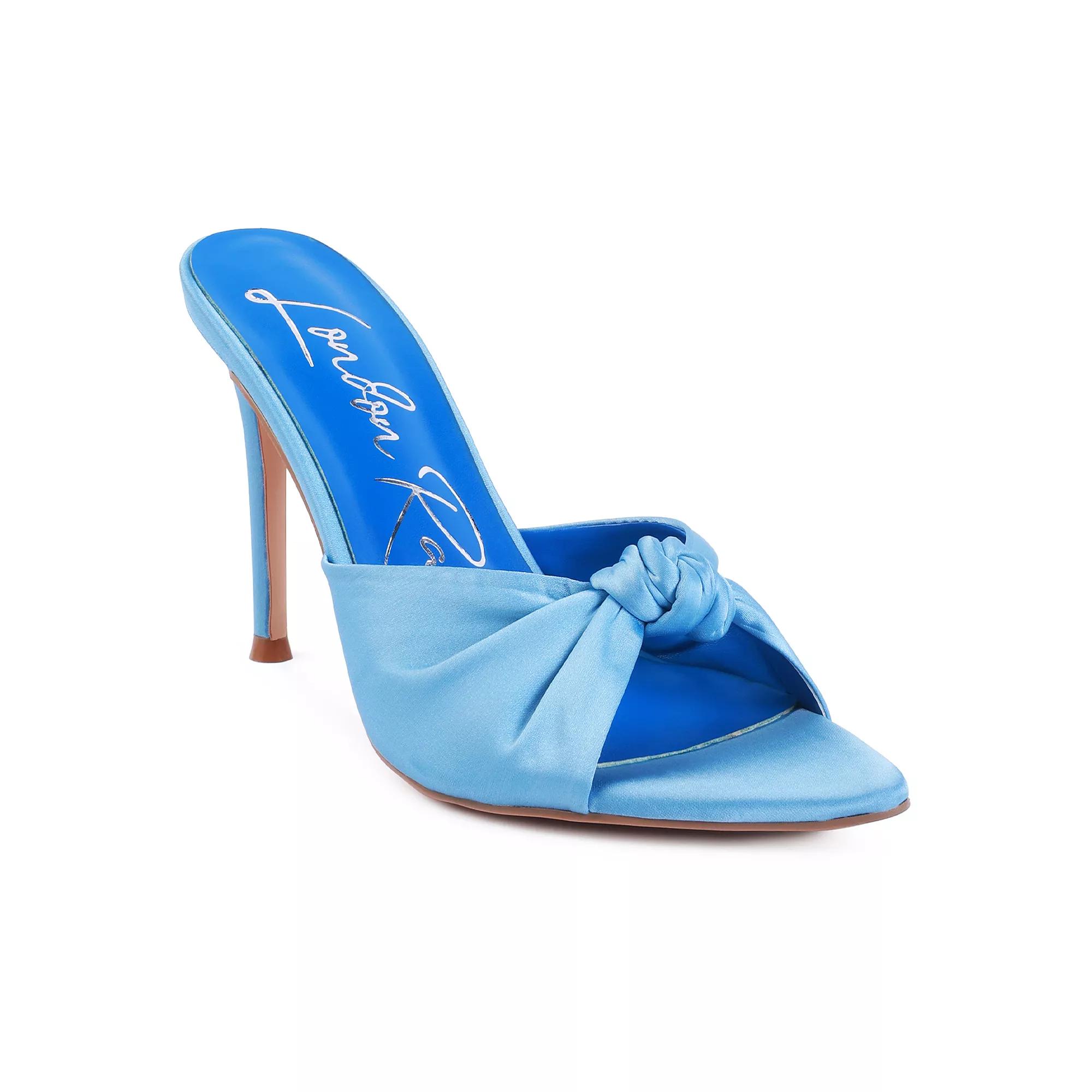 London Rag First Crush Women's Satin Knot High Heel Sandals, Size: 6, Blue Product Image