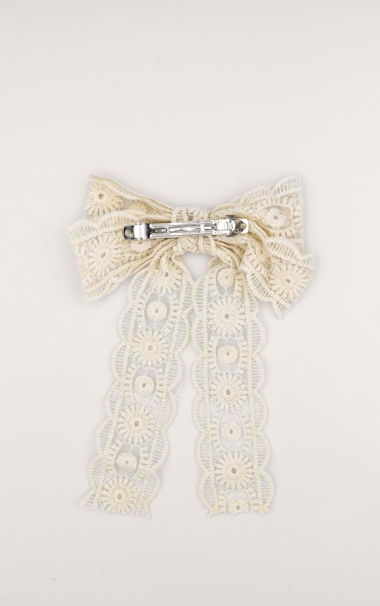 Cream Lace Bow Hair Clip Product Image