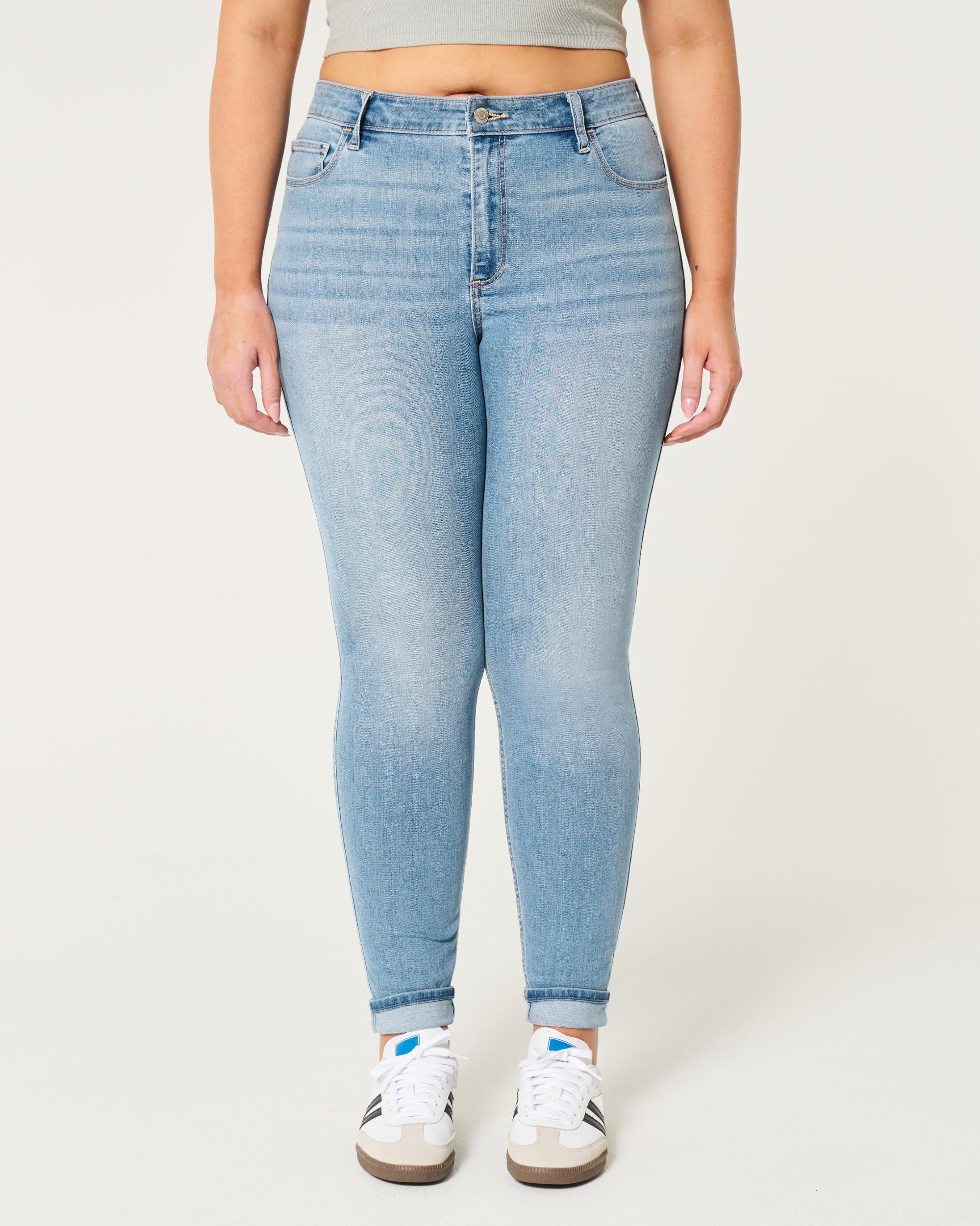Curvy High-Rise Medium Wash Super Skinny Jeans Product Image