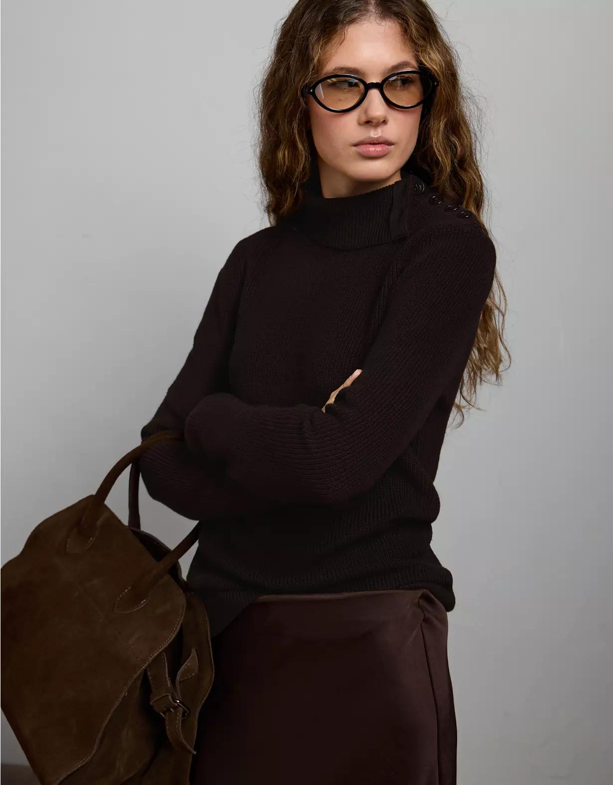 AE77 Premium Striped Shaker Stitch Sweater Product Image