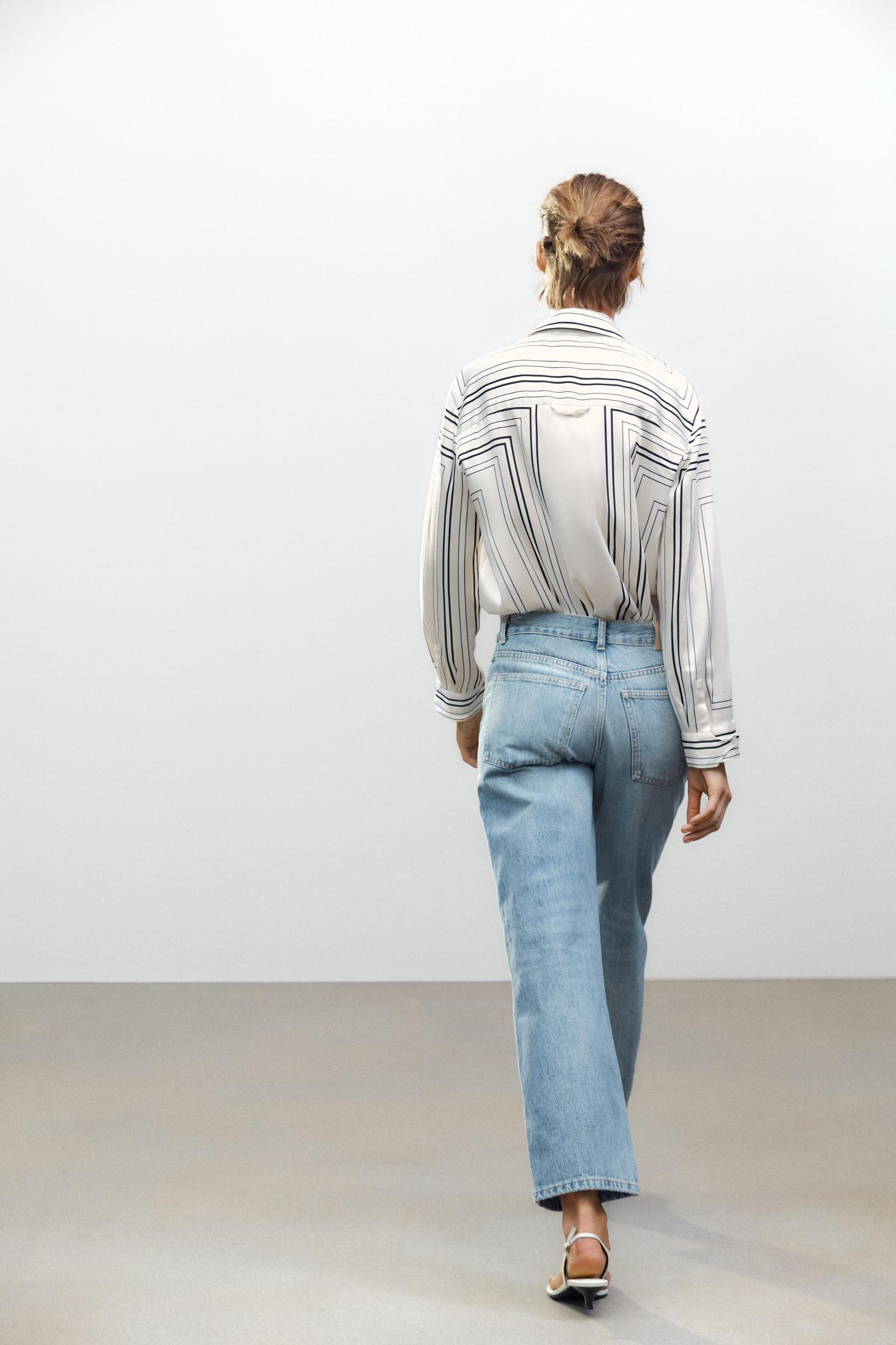 ZW COLLECTION STRAIGHT HIGH-WAIST CROPPED JEANS Product Image