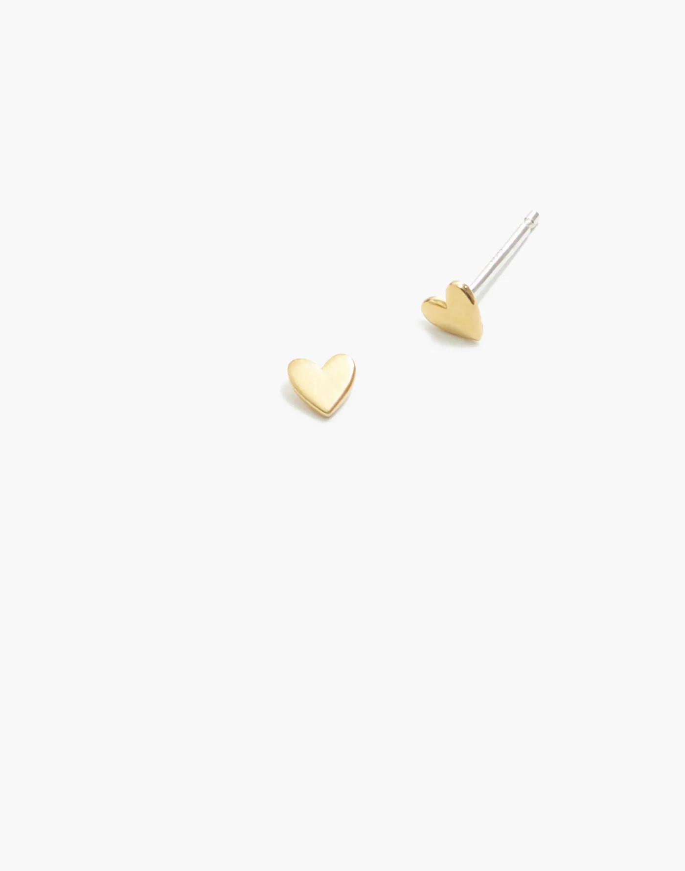 Demi-Fine Heart Stud Earrings Product Image