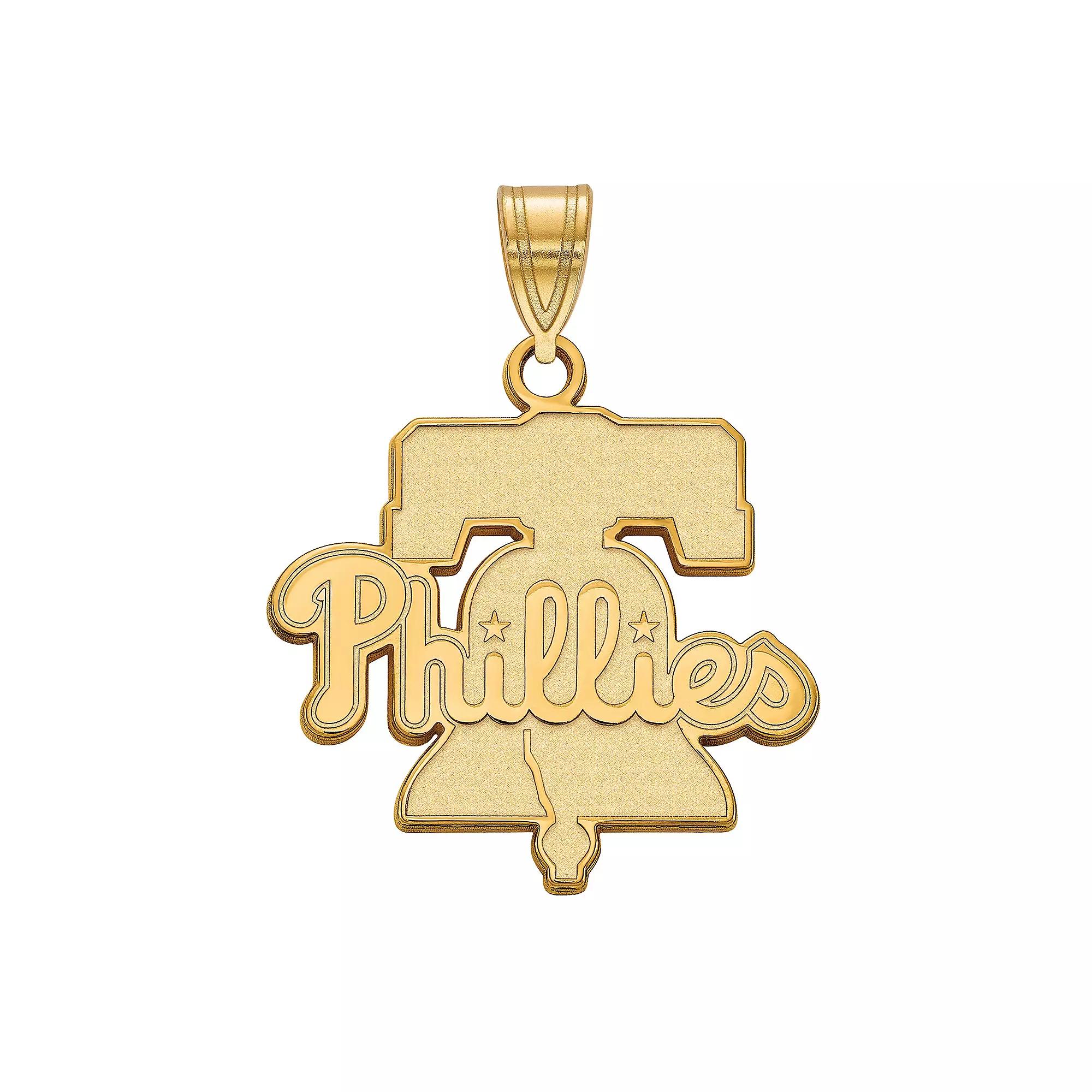 LogoArt Sterling Silver Philadelphia Phillies Large Pendant, Women's, Size: 26 mm, Gold Tone Product Image