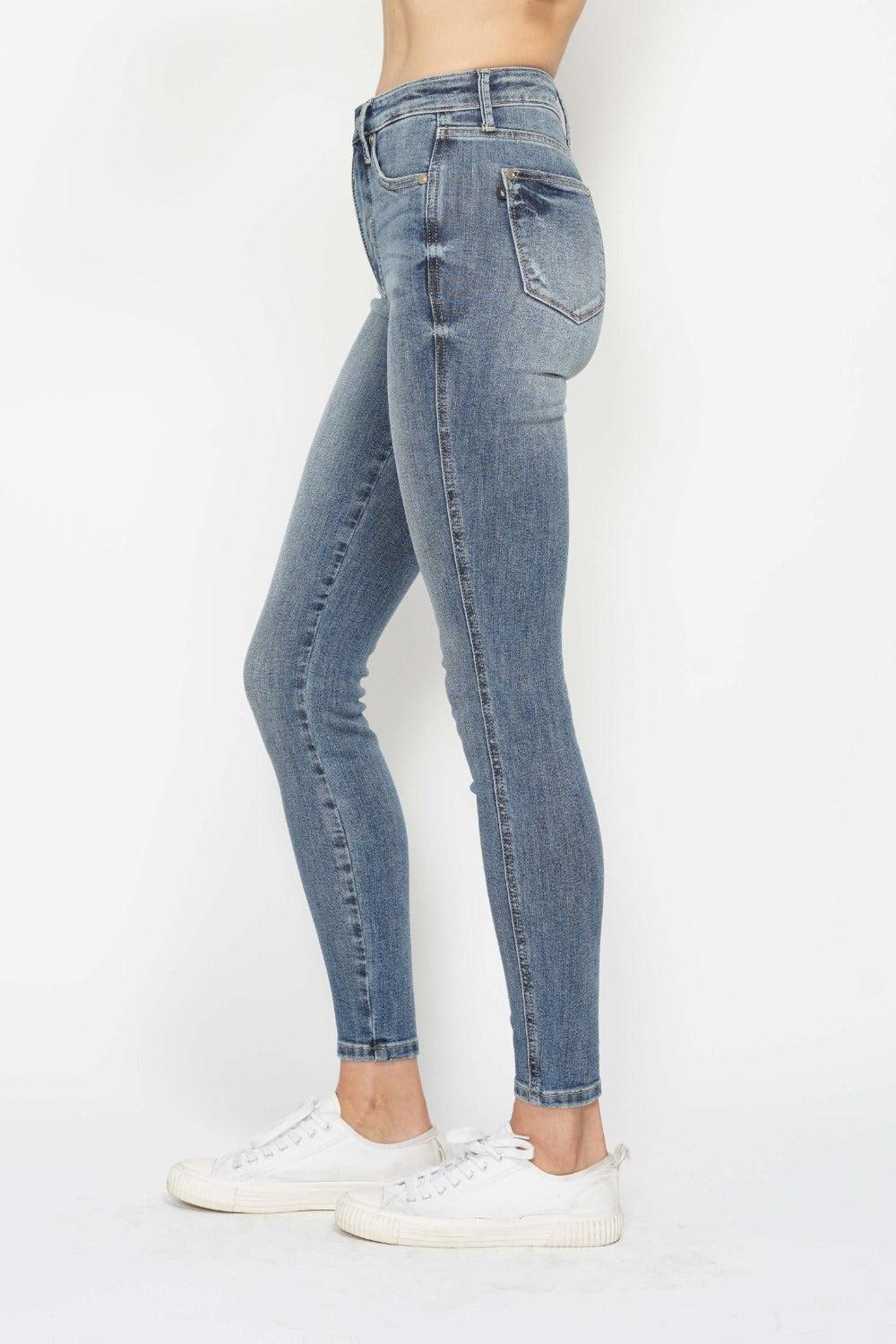 Ashley Hi-Rise Tummy Control Contrast Wash Skinny Judy Blue Jeans - ONLINE EXCLUSIVE! Product Image