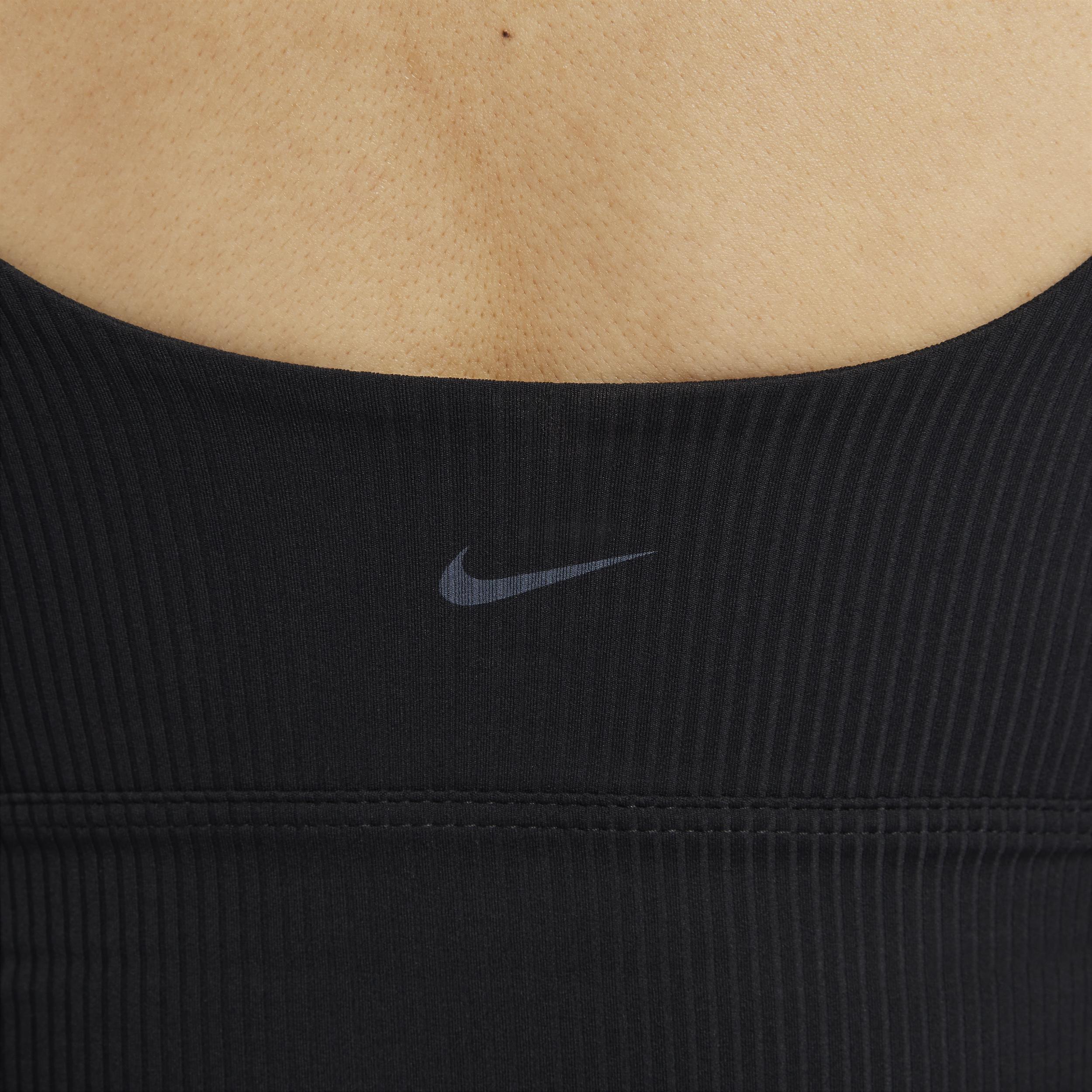 Nike Womens Zenvy Rib Light-Support Padded Longline Sports Bra | HF1542-010 Product Image