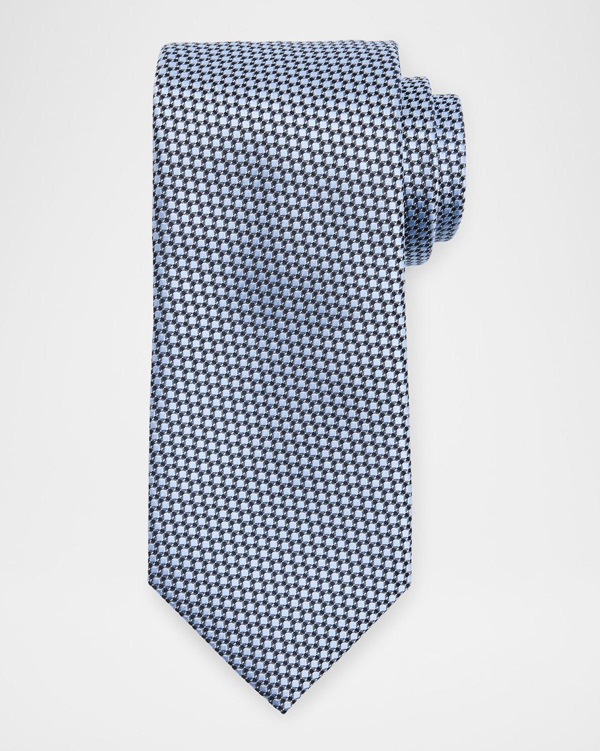 Mens Micro-Box Jacquard Silk Tie Product Image