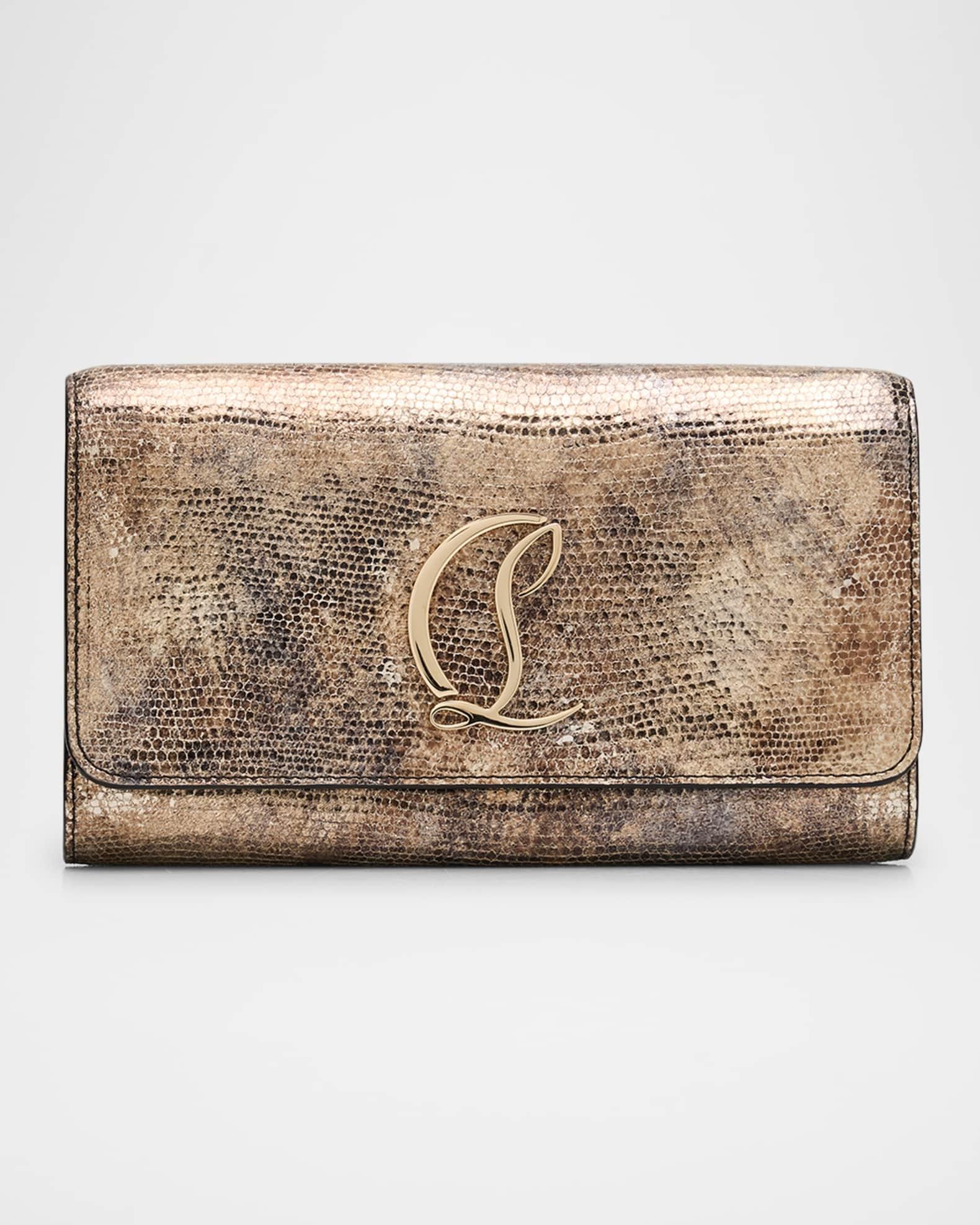 Loubi54 Embossed Metallic Leather Wallet on Chain Product Image