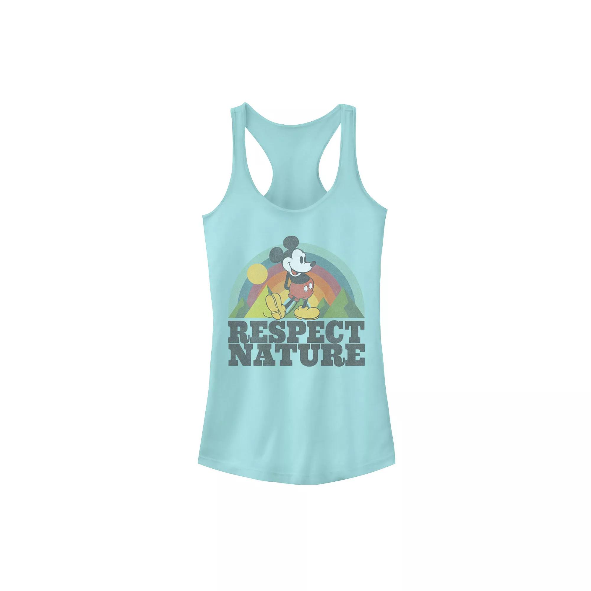 Disney's Mickey & Friends Mickey Mouse Respect Nature Rainbow Racerback Tank Top, Girl's, Size: Small, Cancun Product Image