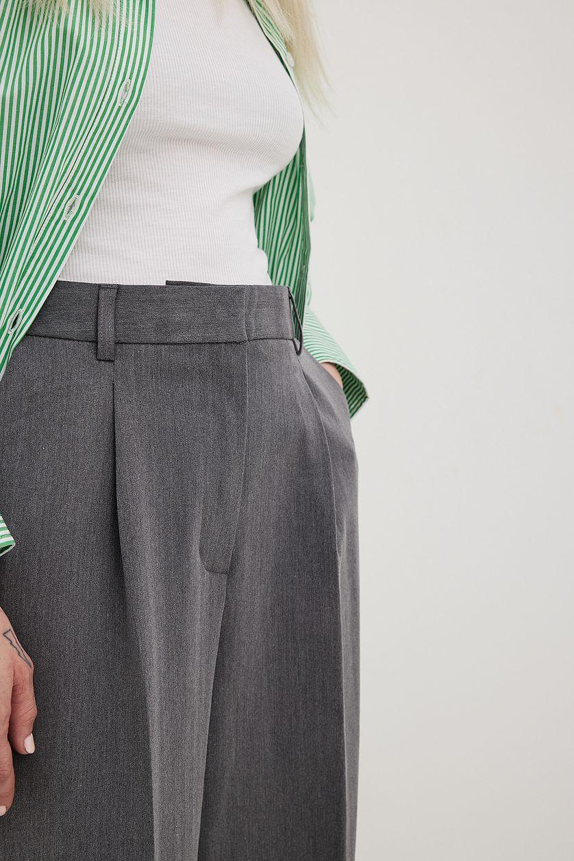 Wide High Waist Suit Pants Product Image