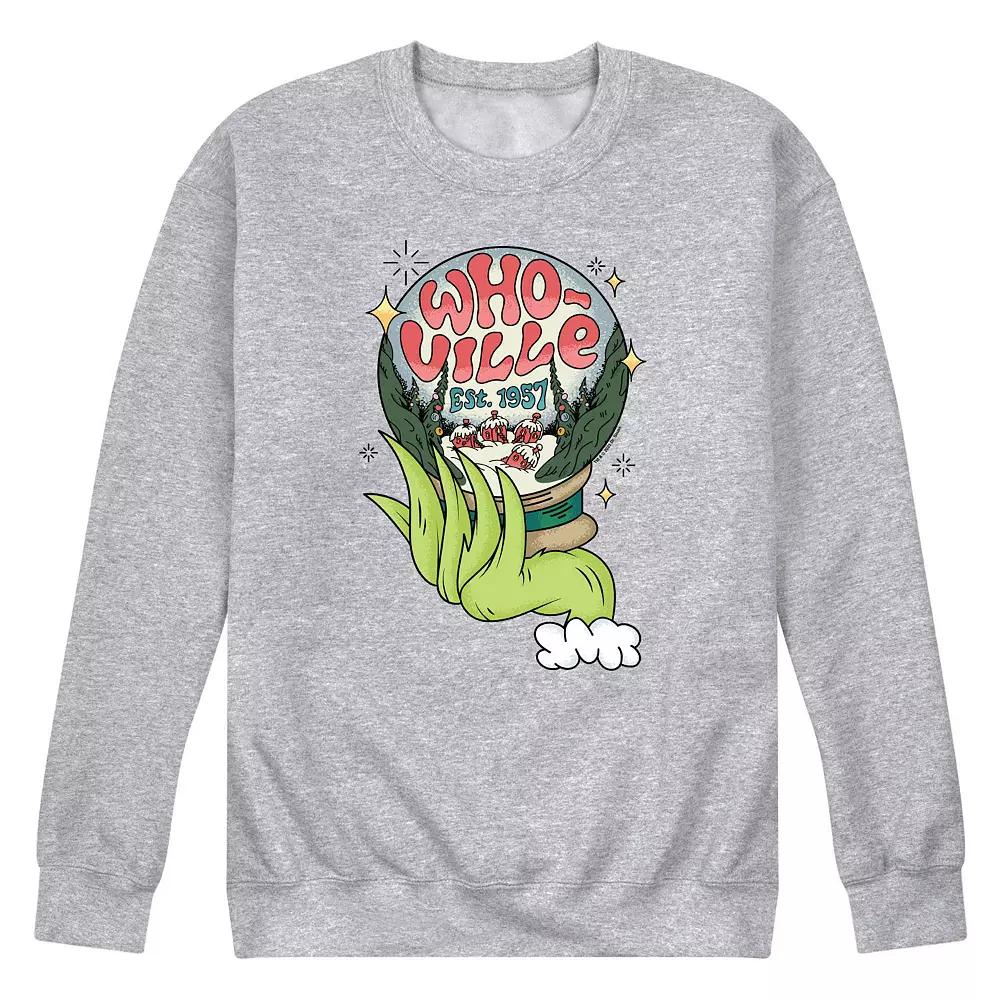 Men's Dr. Seuss The Grinch Whoville Globe Fleece Sweatshirt,  Product Image