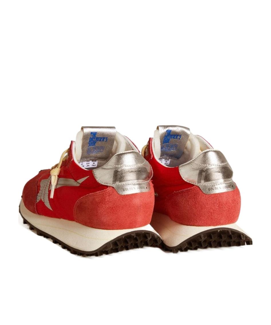 GOLDEN GOOSE Marathon Sneakers With Red Nylon Upper And Silver Star Shoes Product Image