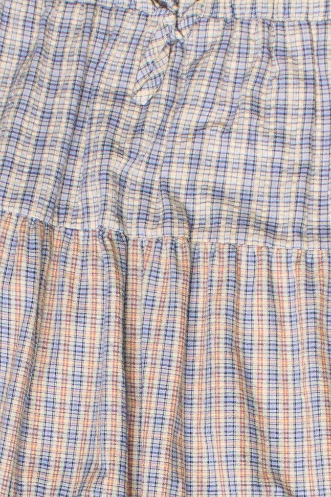 Mixed Plaid Tiered Maxi Skirt Product Image