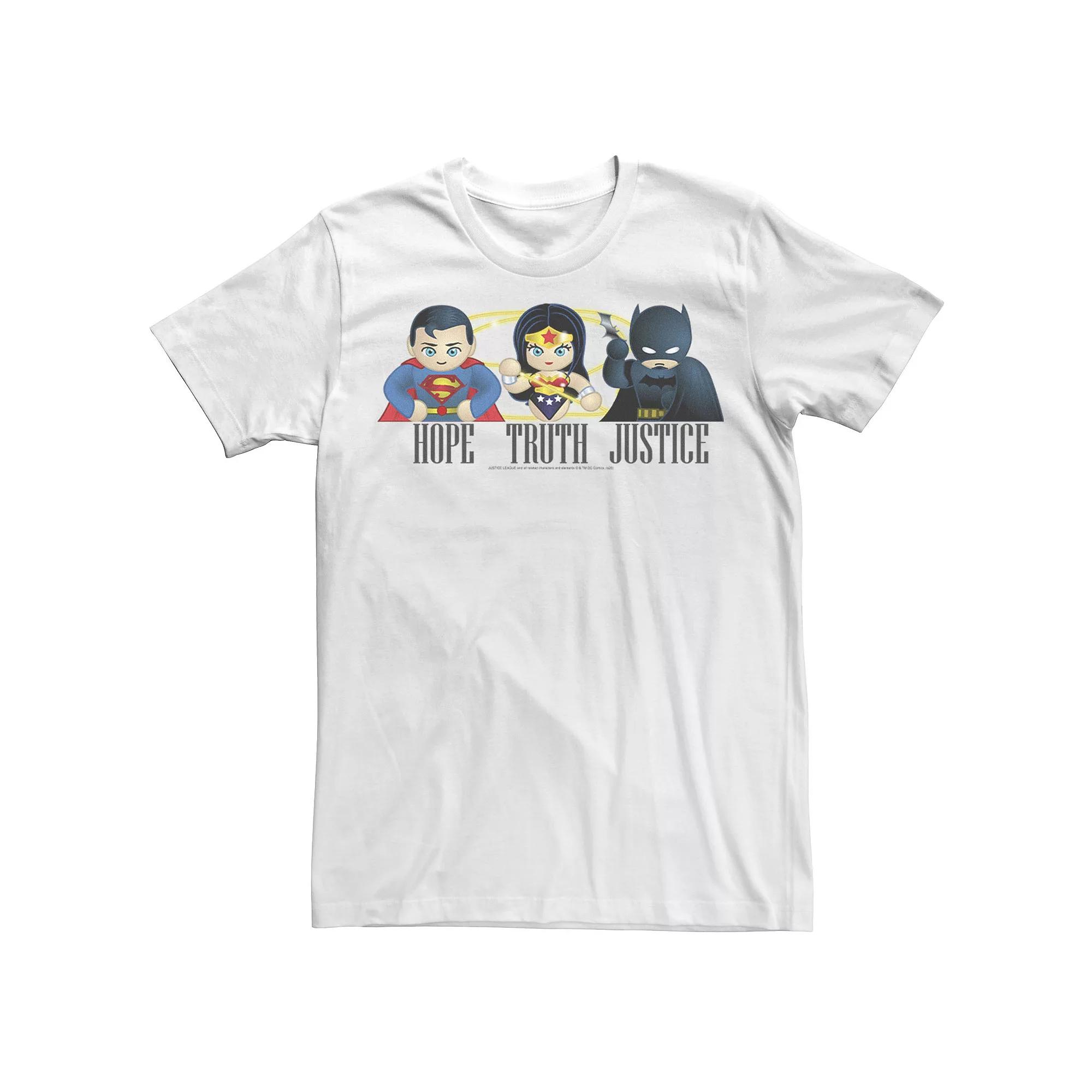 Men's DC Fandome Justice League Hope Truth Justice Tee, Size: Small, White Product Image