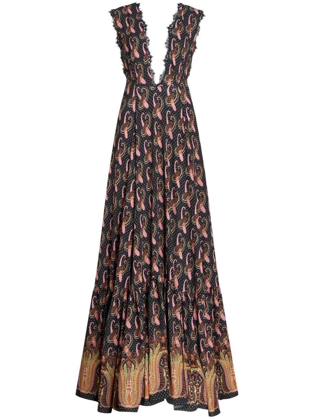 paisley-print sleeveless maxi dress Product Image
