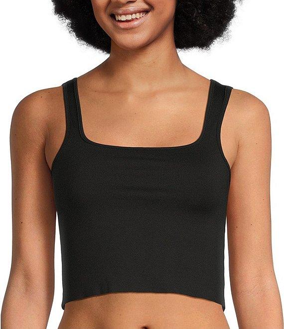 VAN WINKLE & CO. Flat Ribbed Sleeveless Square Neck Cropped Tank Product Image