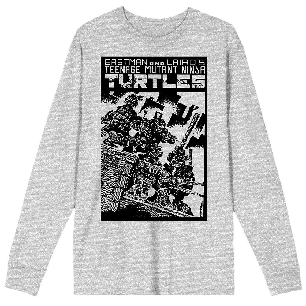Men's Teenage Mutant Ninja Turtles Comic Origins Long Sleeve Graphic Tee, Size: Small, Gray Product Image