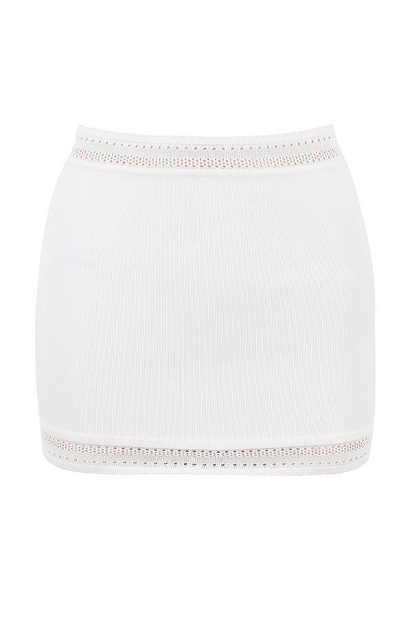 Sarelle  ivory dainty knit mini skirt - sale Product Image