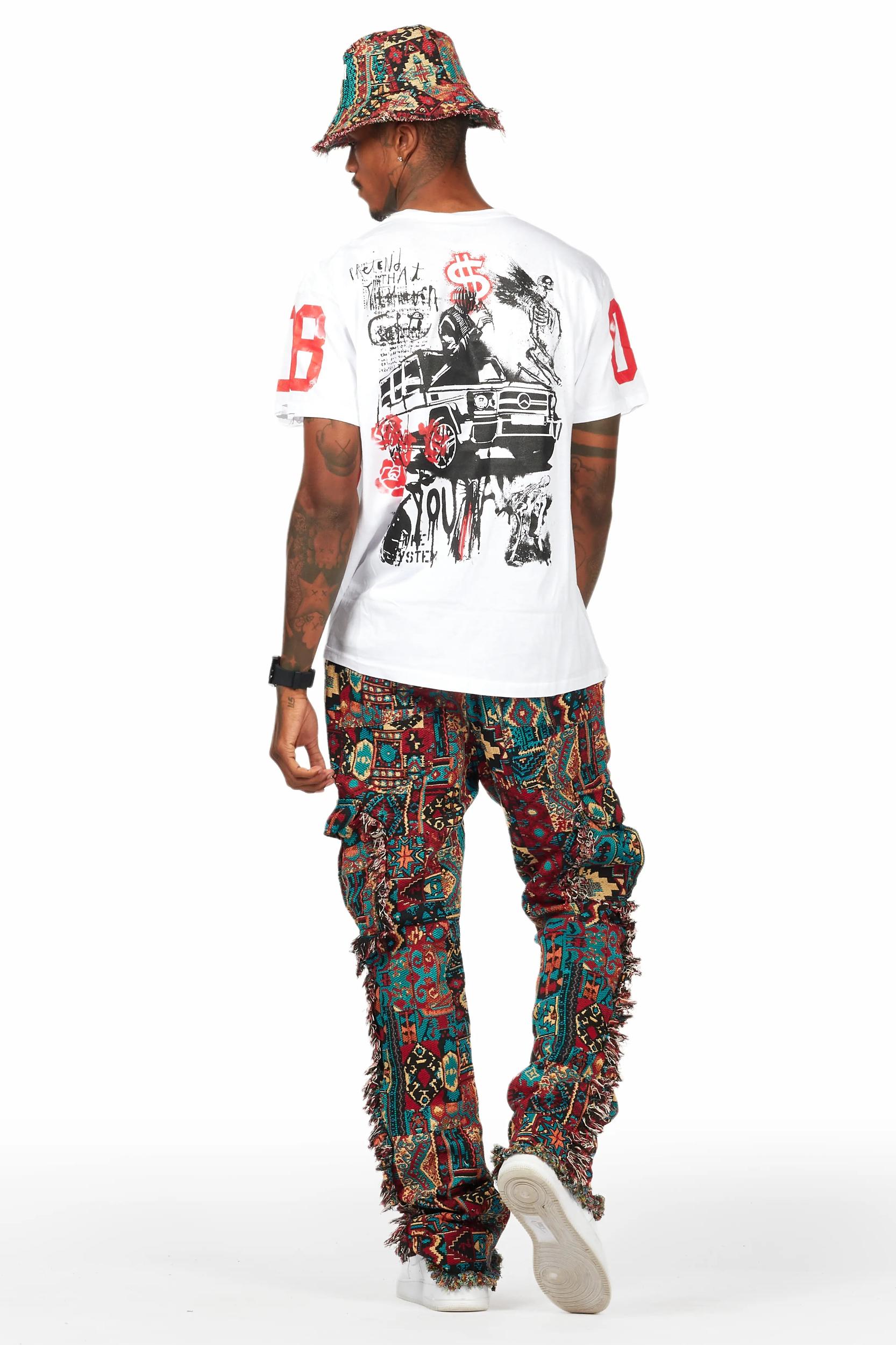 Grill White Graphic Oversized T-Shirt Male Product Image