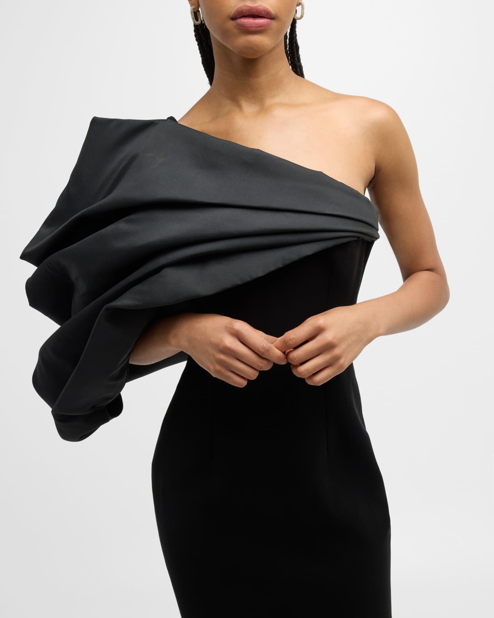 Draped One-Shoulder Column Gown Product Image
