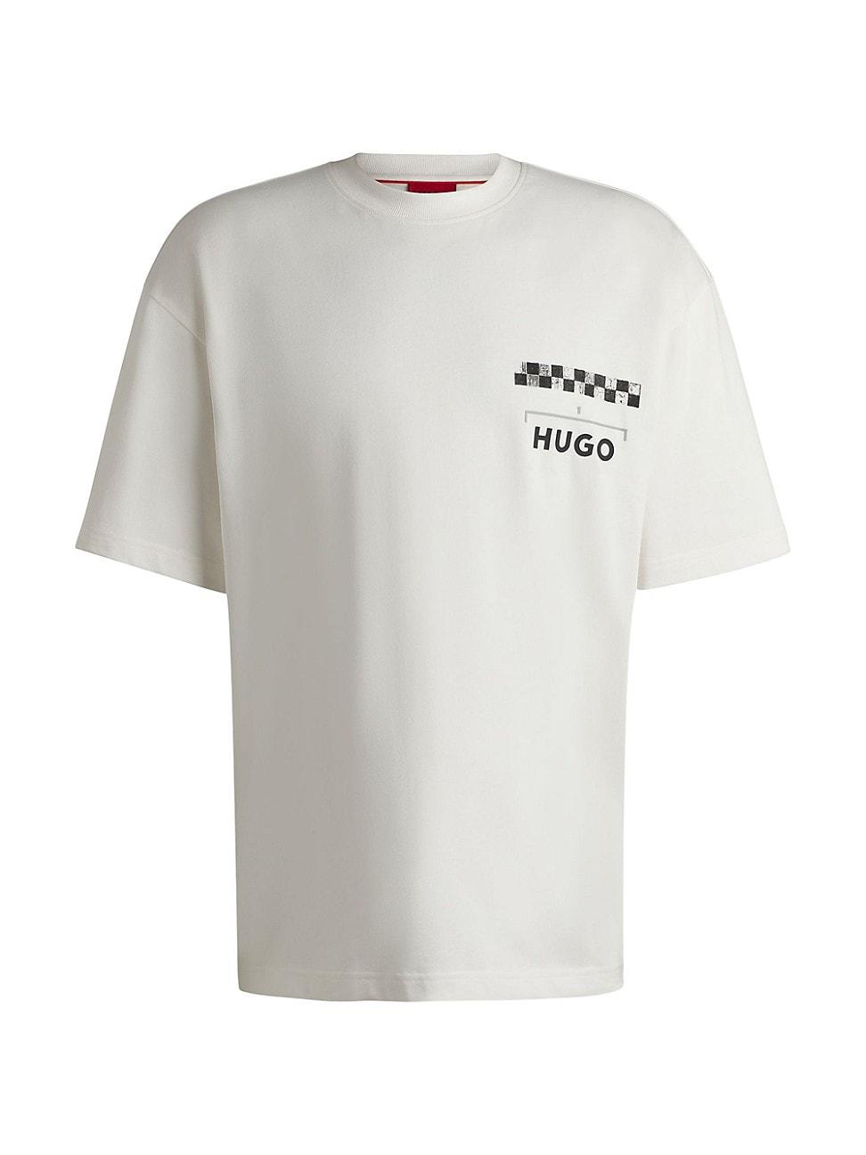 Mens Cotton-Jersey T-Shirt with Racing Prints Product Image